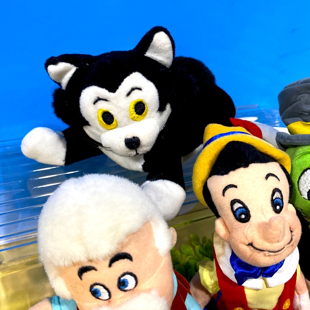 DISNEY EXCLUSIVE NWT VTG 90s PINOCCHIO RETIRED BEAN BAG PLUSH COMPLETE SET OF 4 - Picture 13 of 13